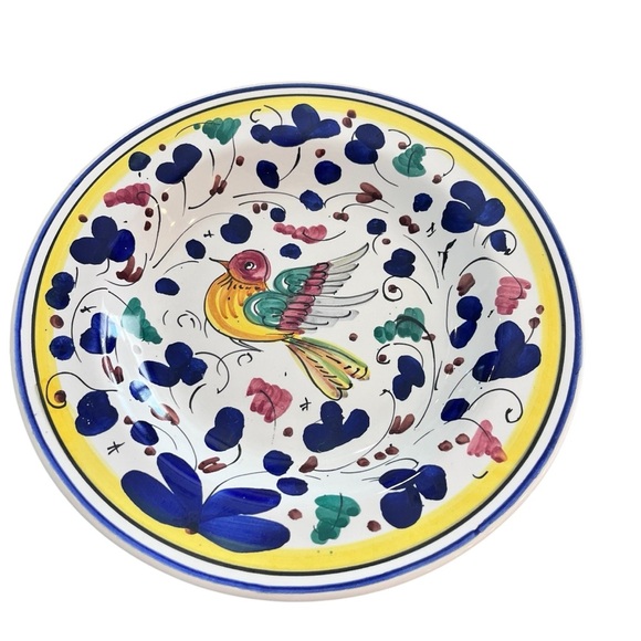 Italian Deruta Ceramic 8.5” Bowl with Bird Design - Picture 2 of 7